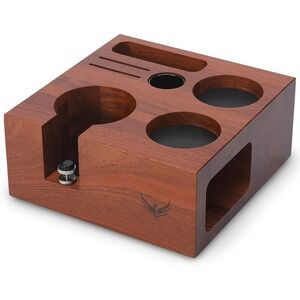 KNODOS 54mm Espresso Tamping Station Wood Tamper Holder Portafilter Stand